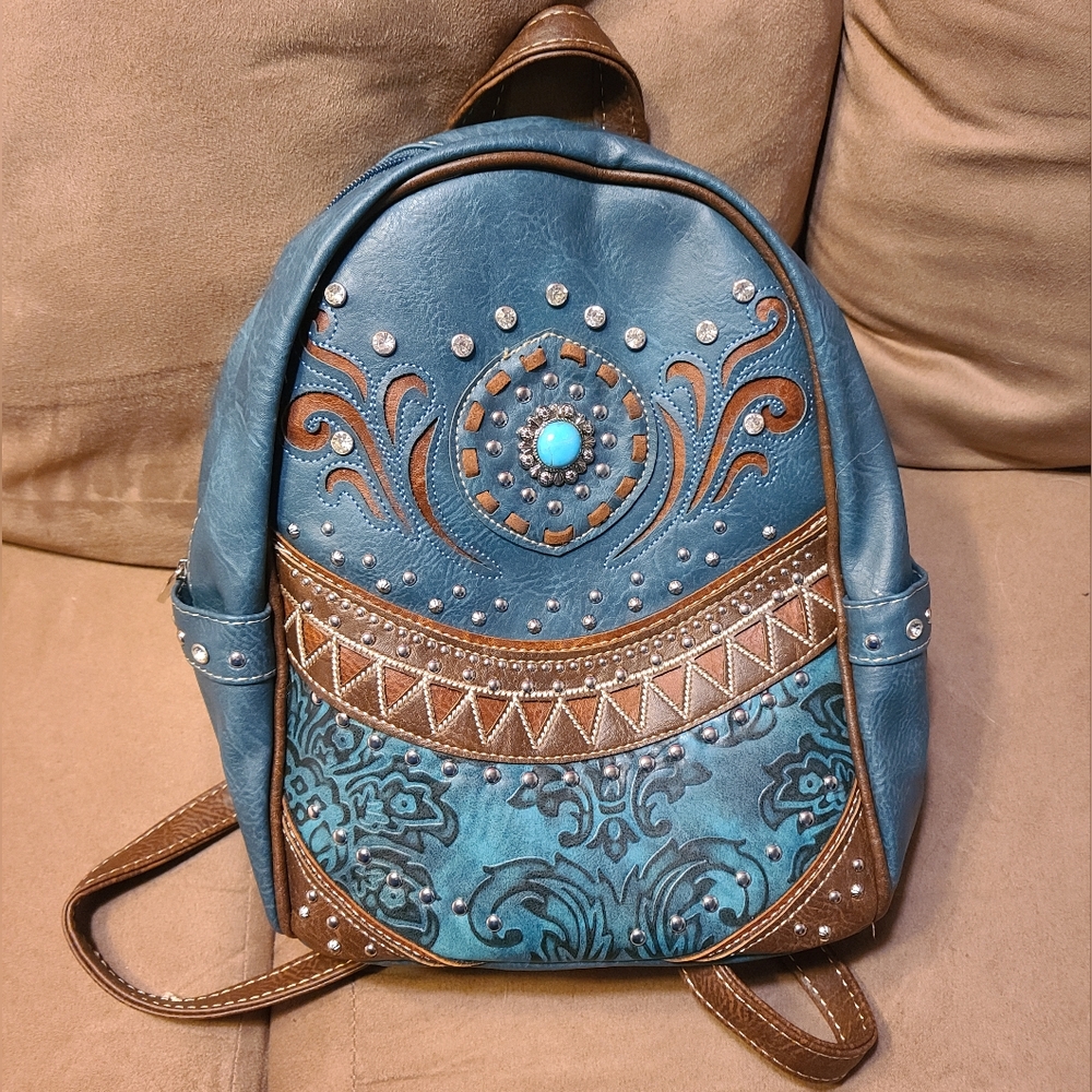 Western style backpack purse